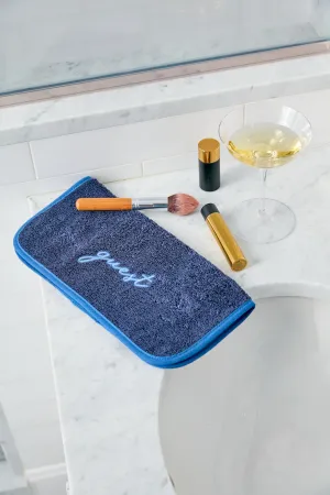 Exclusive Tuckernuck Blue Piped Edge Navy Makeup Towels Set of 2
