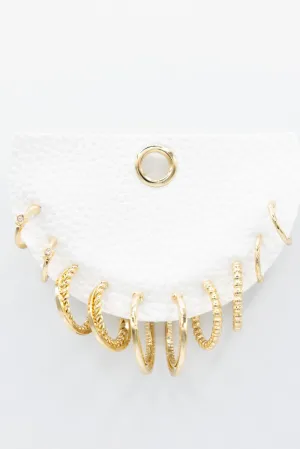 Five Pair Hoop Earrings Set for Women in Gold | JED087 GDCRY