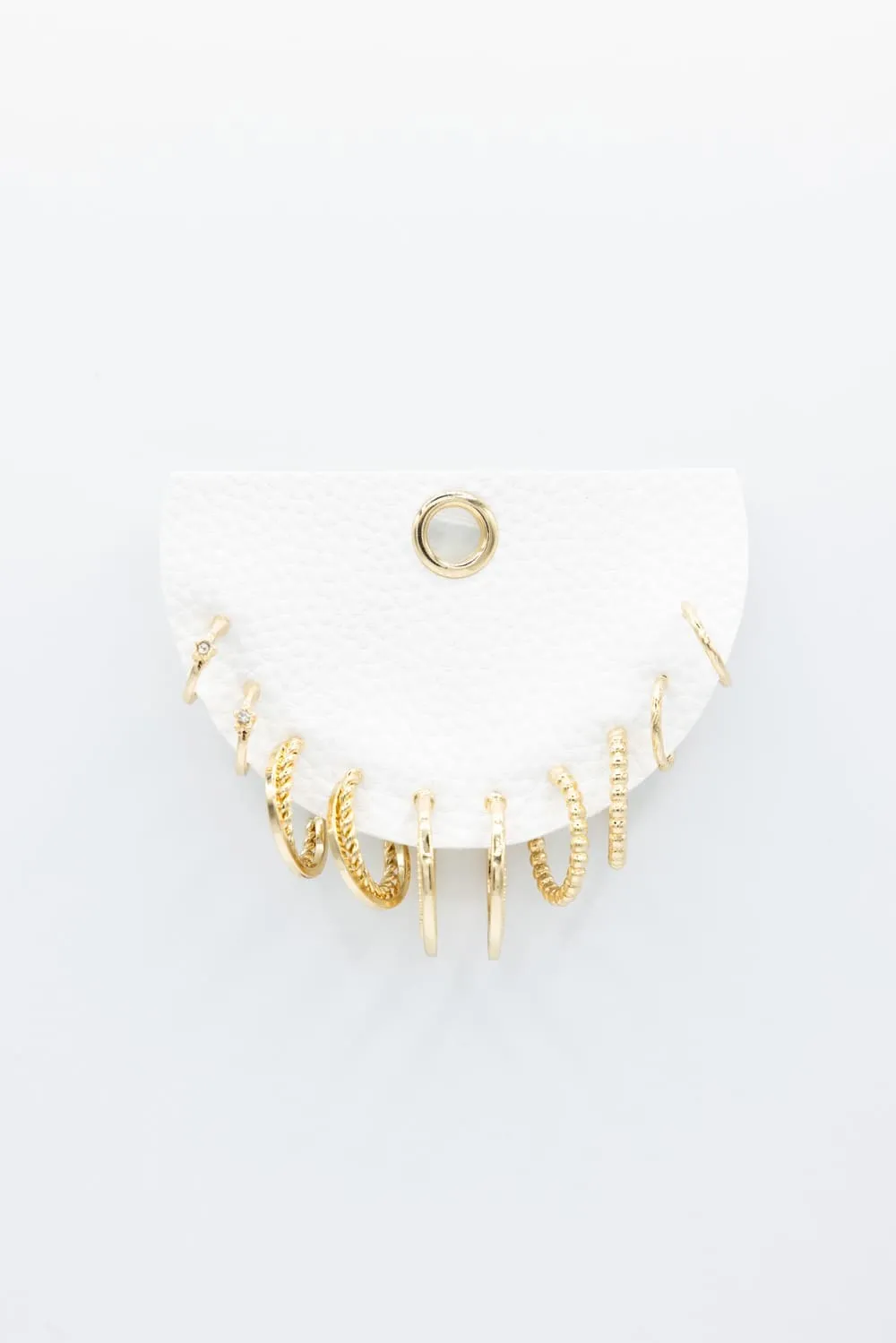 Five Pair Hoop Earrings Set for Women in Gold | JED087 GDCRY
