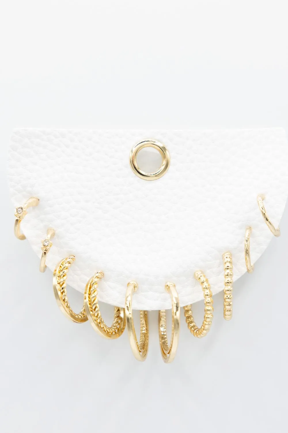 Five Pair Hoop Earrings Set for Women in Gold | JED087 GDCRY