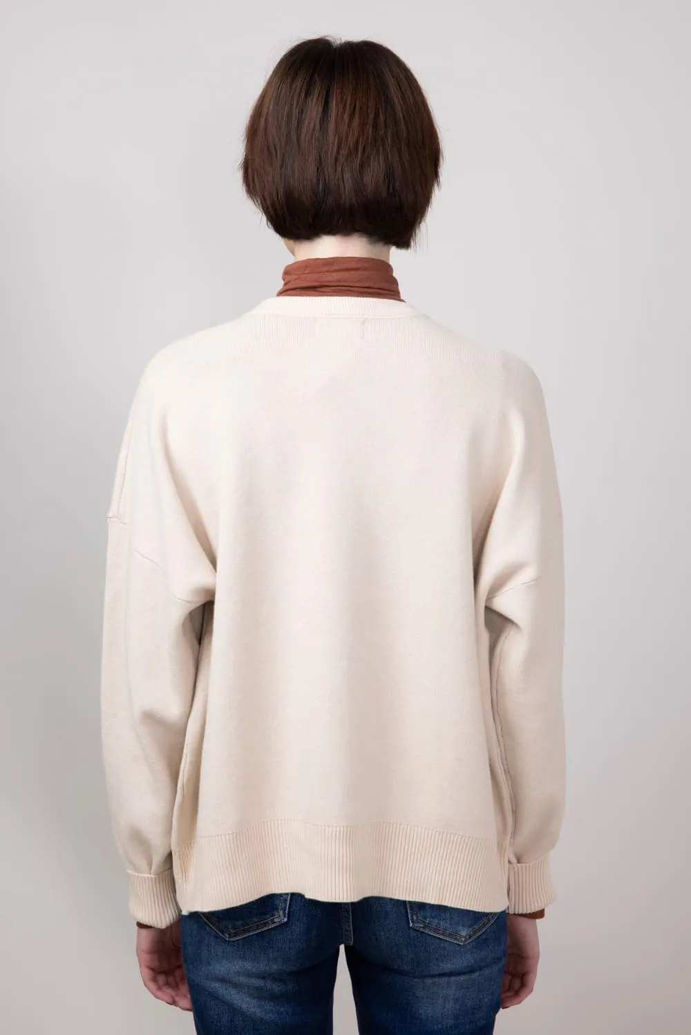 Football Mom Sweater for Women in Cream/Light Brown | GW18FBM-CRMBRN