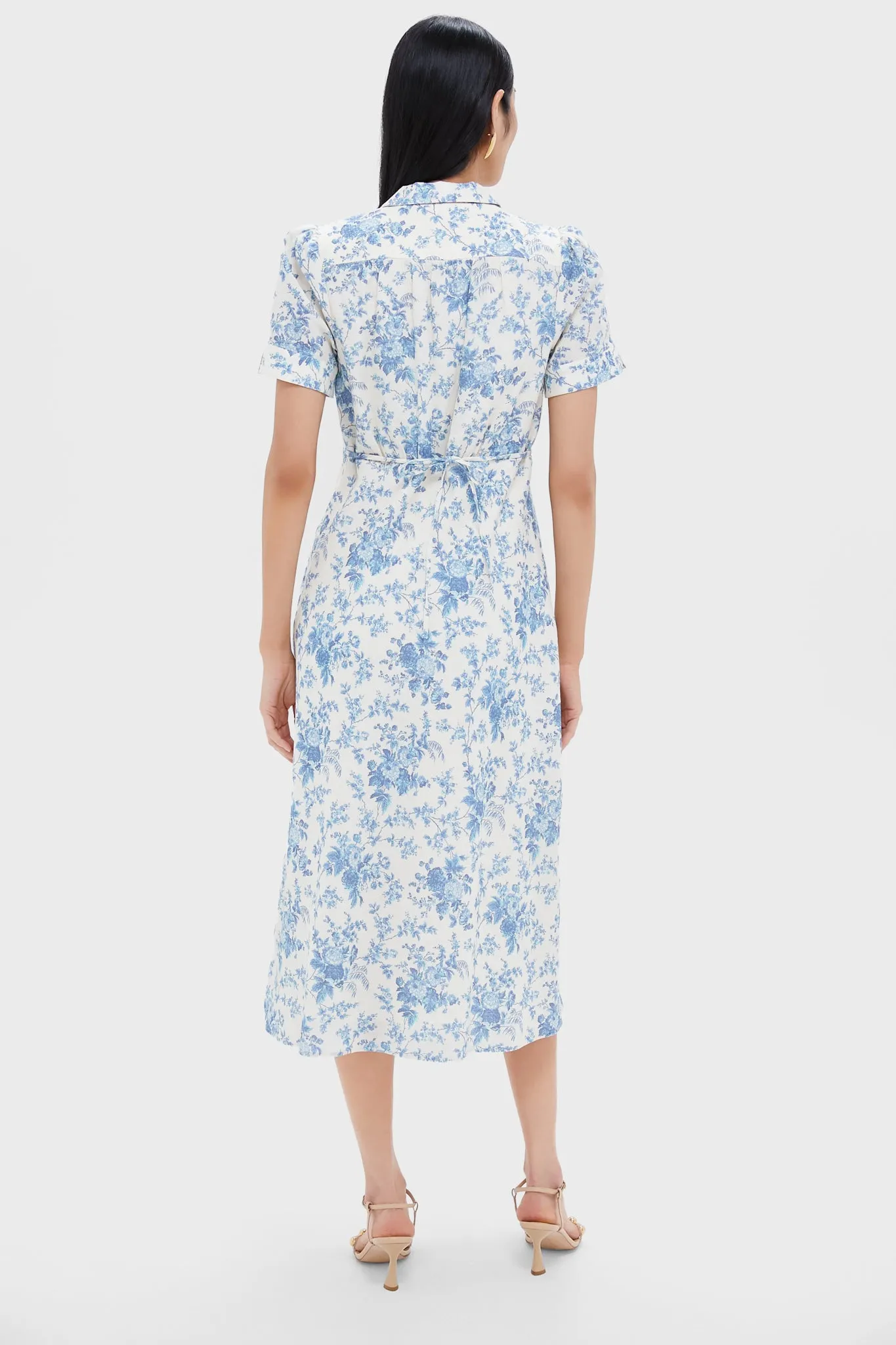 Forget Me Not Floral Cotton Linen Bellamy Dress