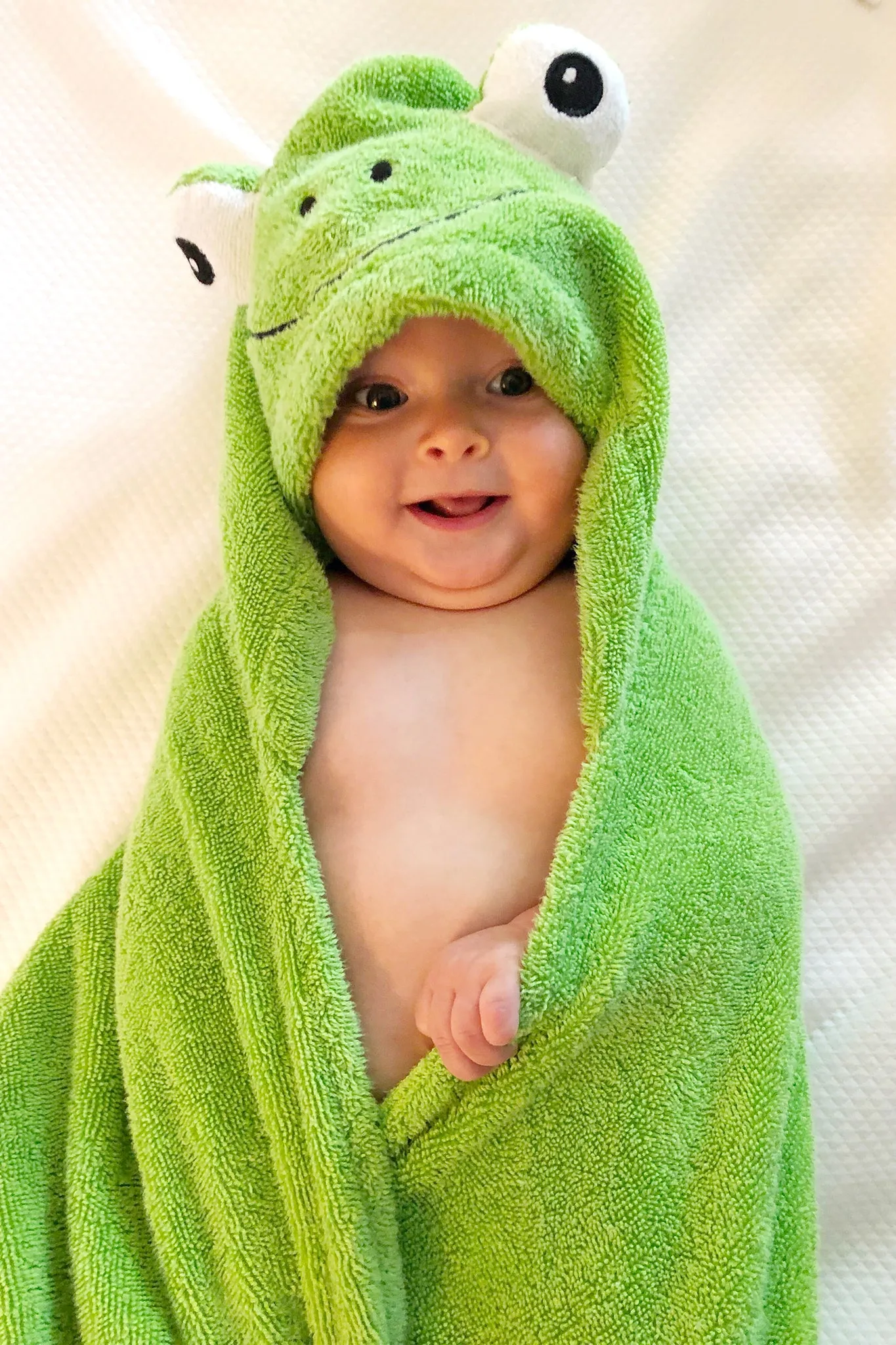 Frog Hooded Baby Towel