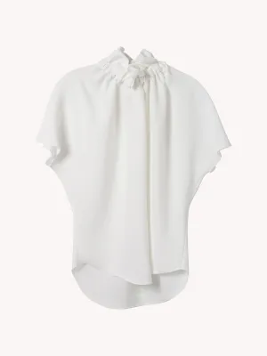 GEORGETTE RUFFLED NECK BLOUSE