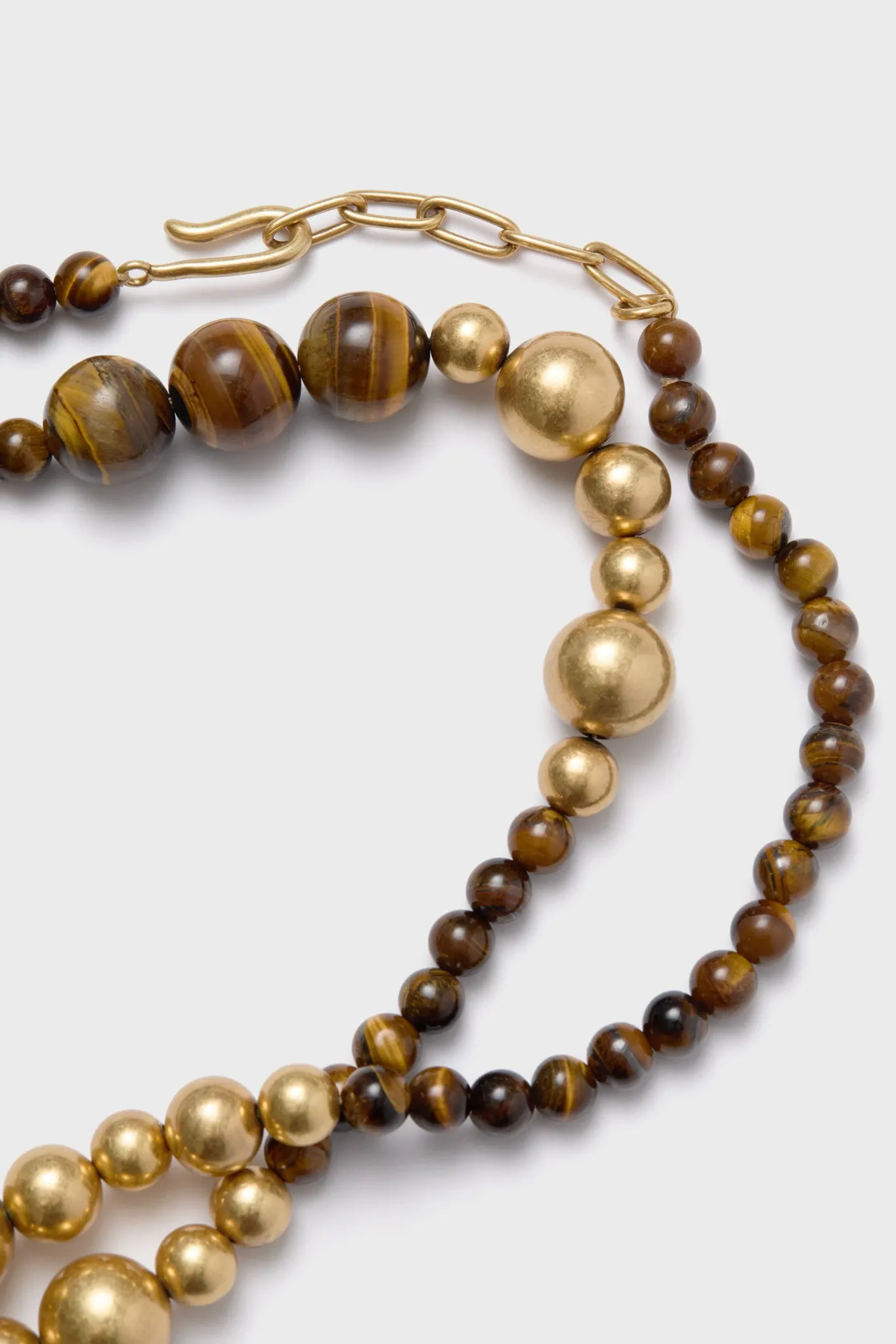 Gold and Tiger's Eye Beaded Necklace
