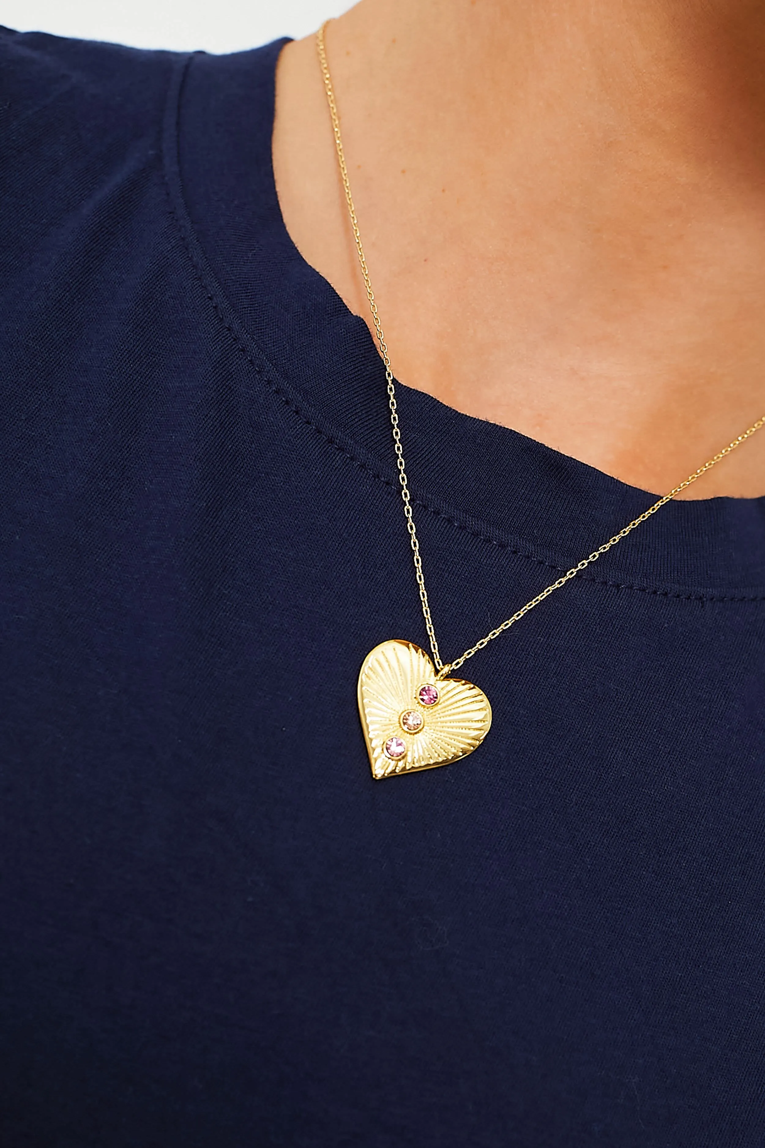 Gold Bezel Stones Pendant Necklace