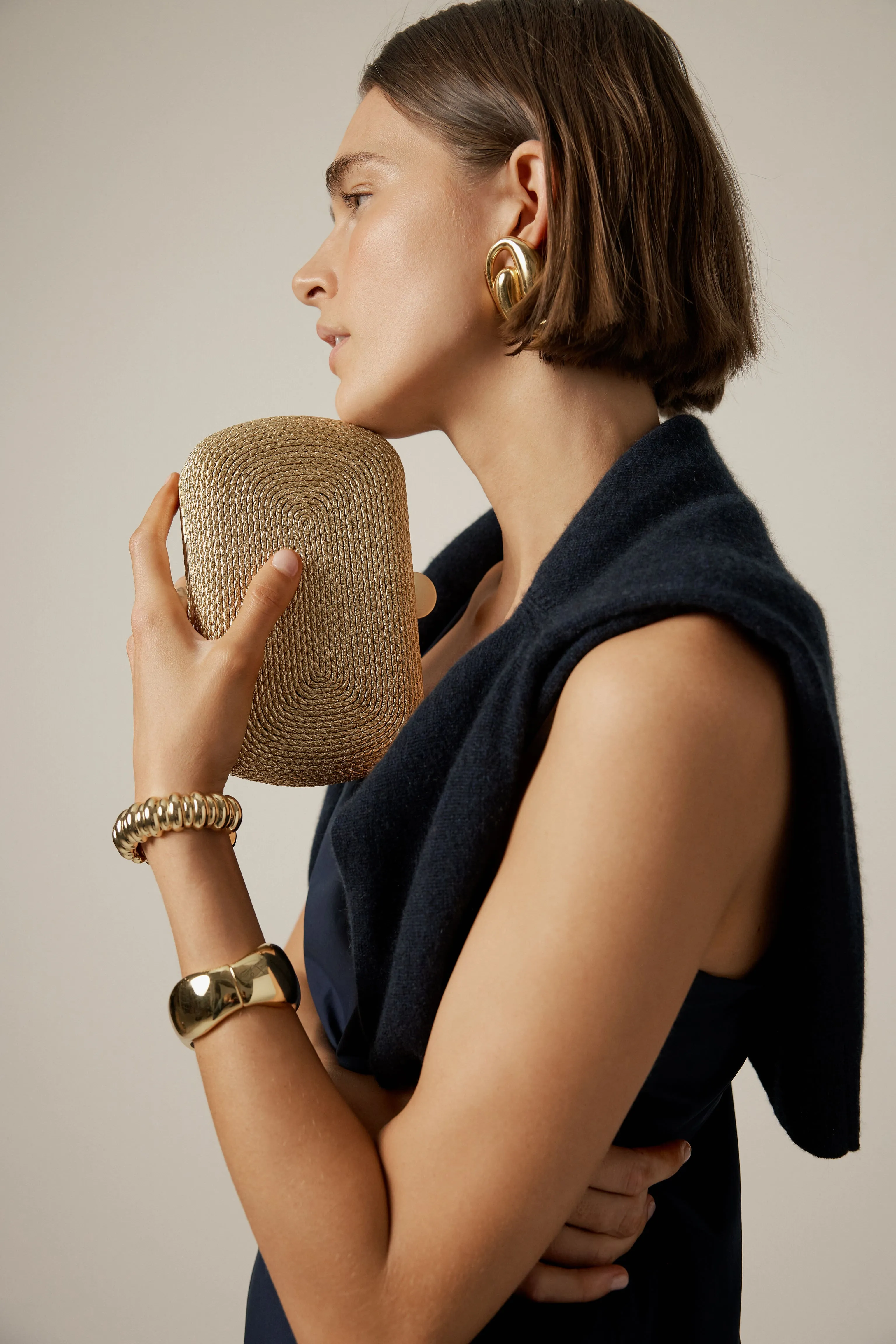 Gold Curved Hayes Cuff