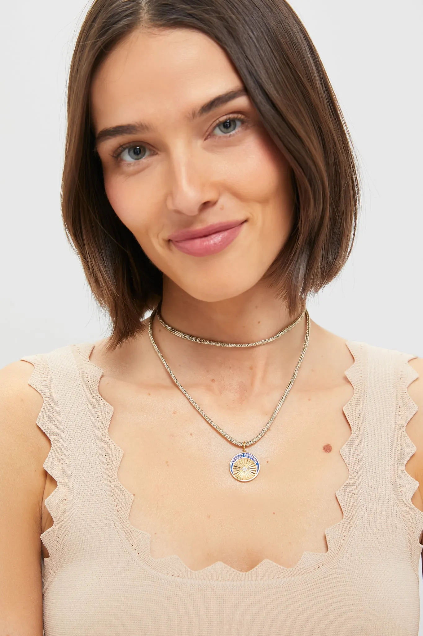 Gold Lurex Cord Necklace with Cosmic Cowgirl Charm