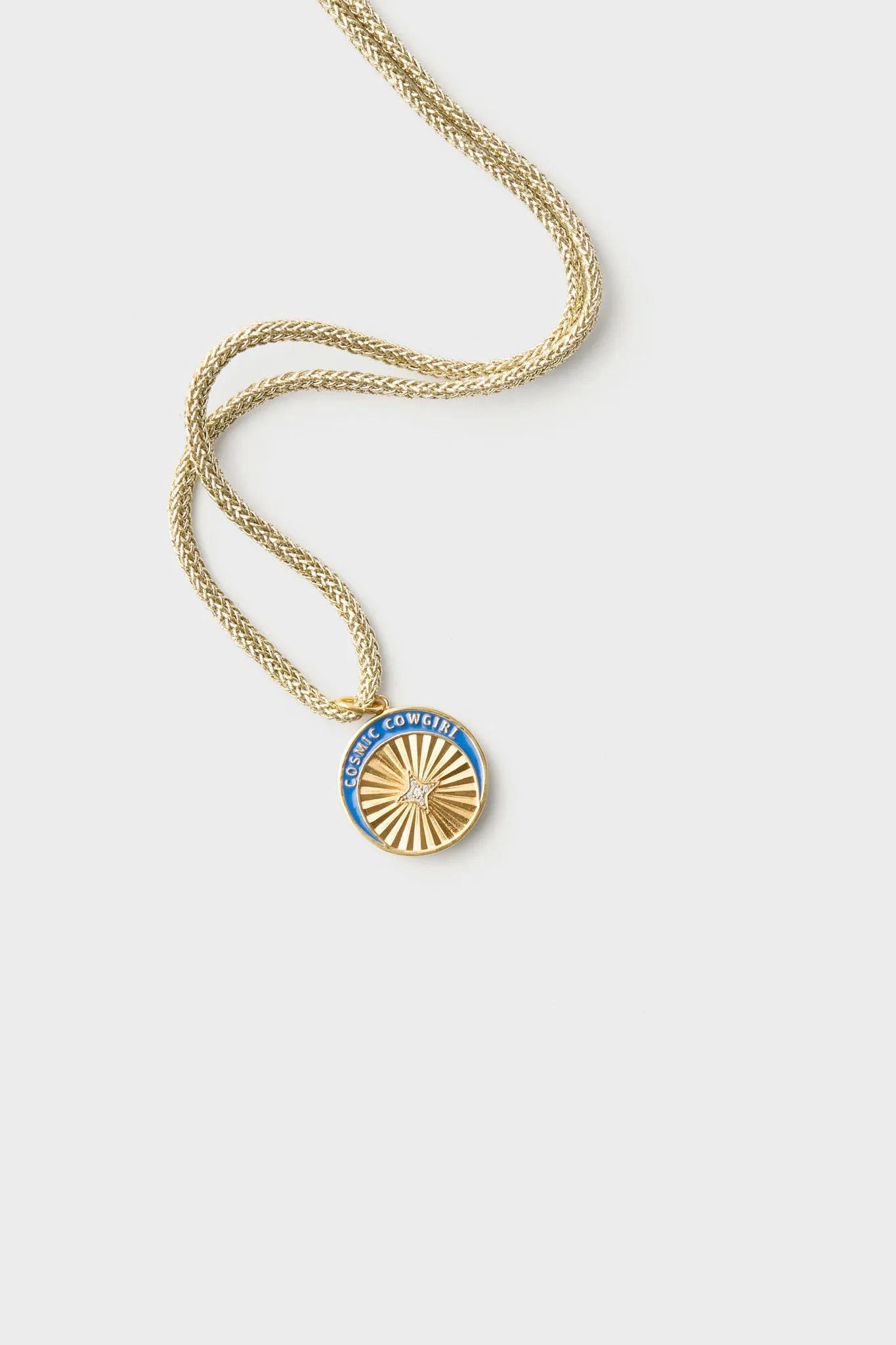Gold Lurex Cord Necklace with Cosmic Cowgirl Charm