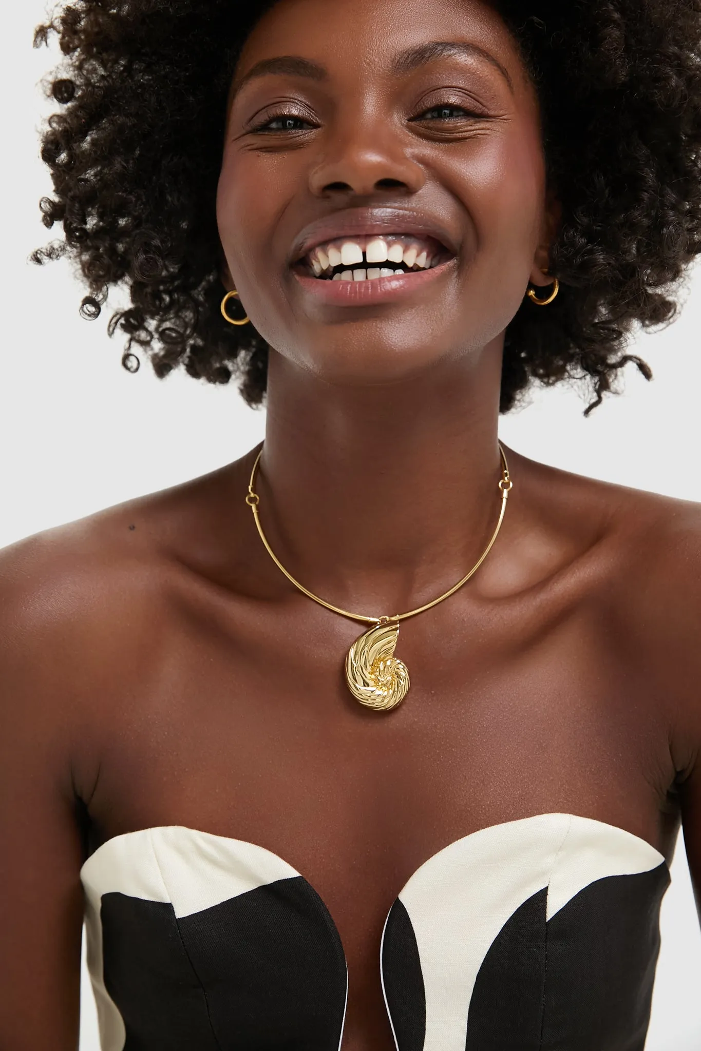 Gold Nautilus Collar Necklace