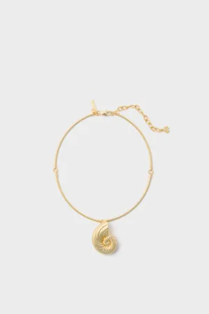 Gold Nautilus Collar Necklace