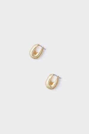 Gold Puffy U-Link Earrings