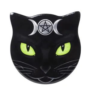 Gothic Triple Moon Black Cat Coaster