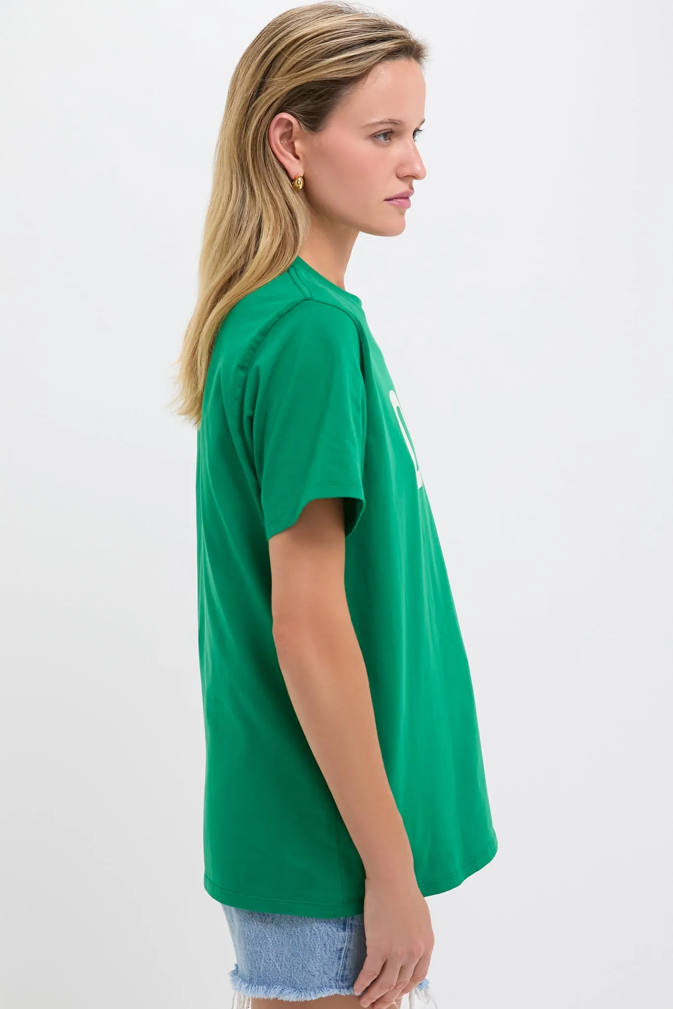 Green Apple with Printed Cream Oui Original Tee
