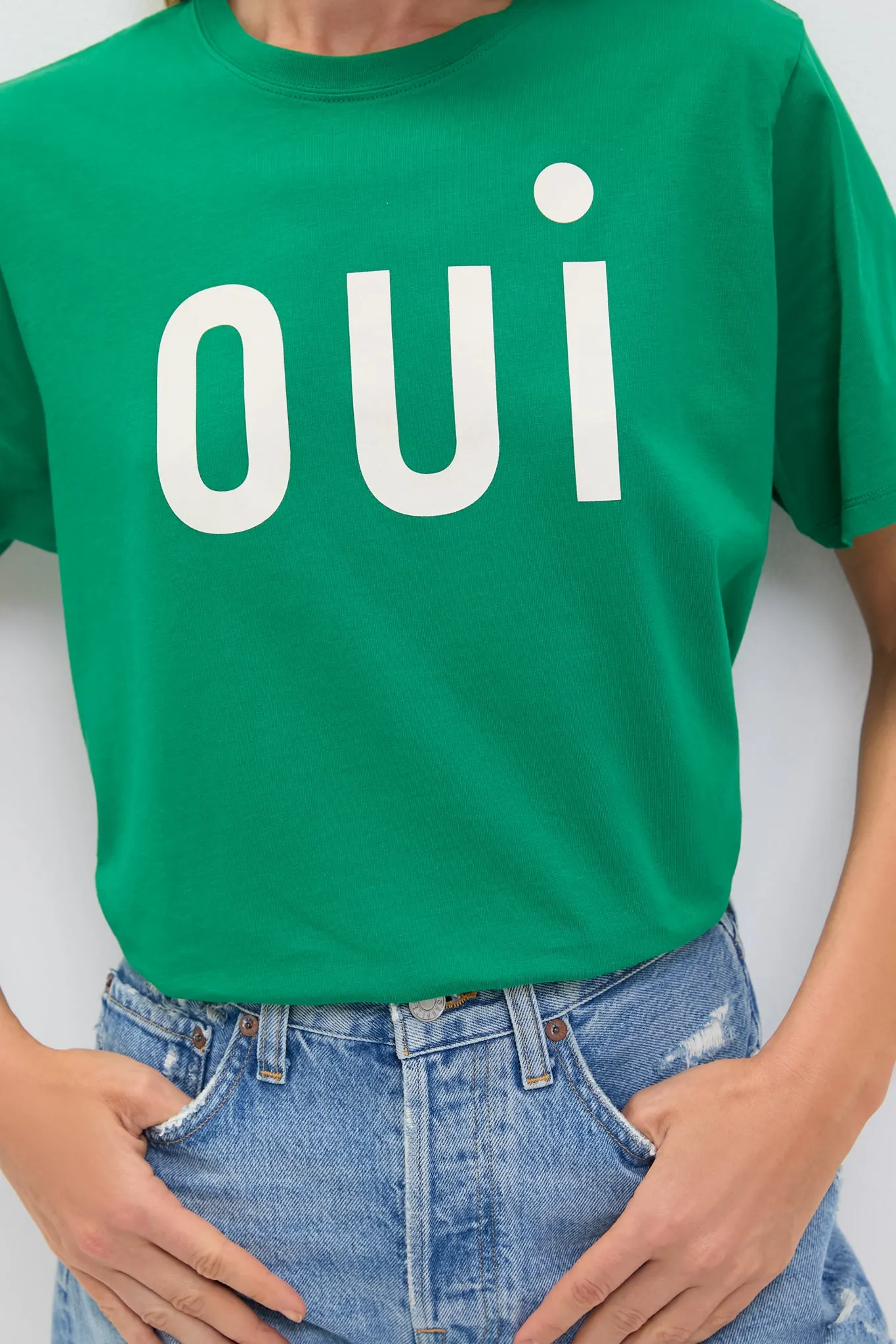 Green Apple with Printed Cream Oui Original Tee