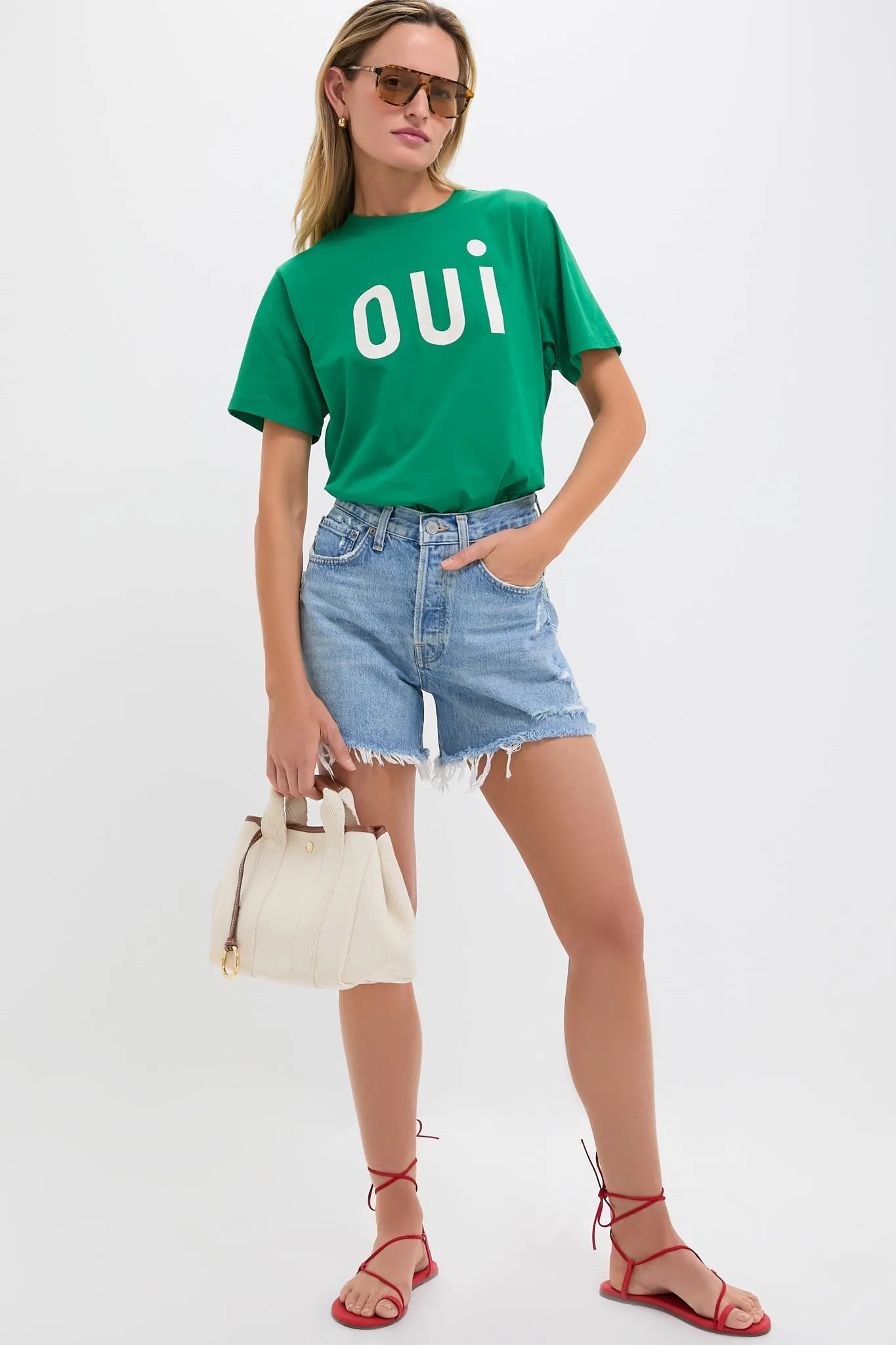 Green Apple with Printed Cream Oui Original Tee