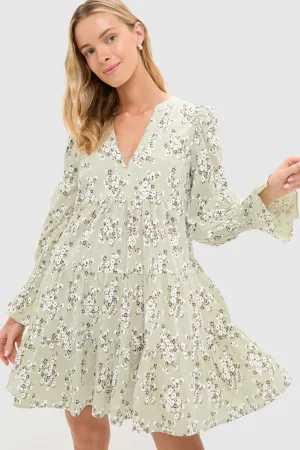 Green Ditsy Floral Kenzo Dress