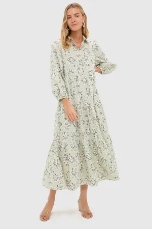 Green Ditsy Floral Mabel Maxi Dress