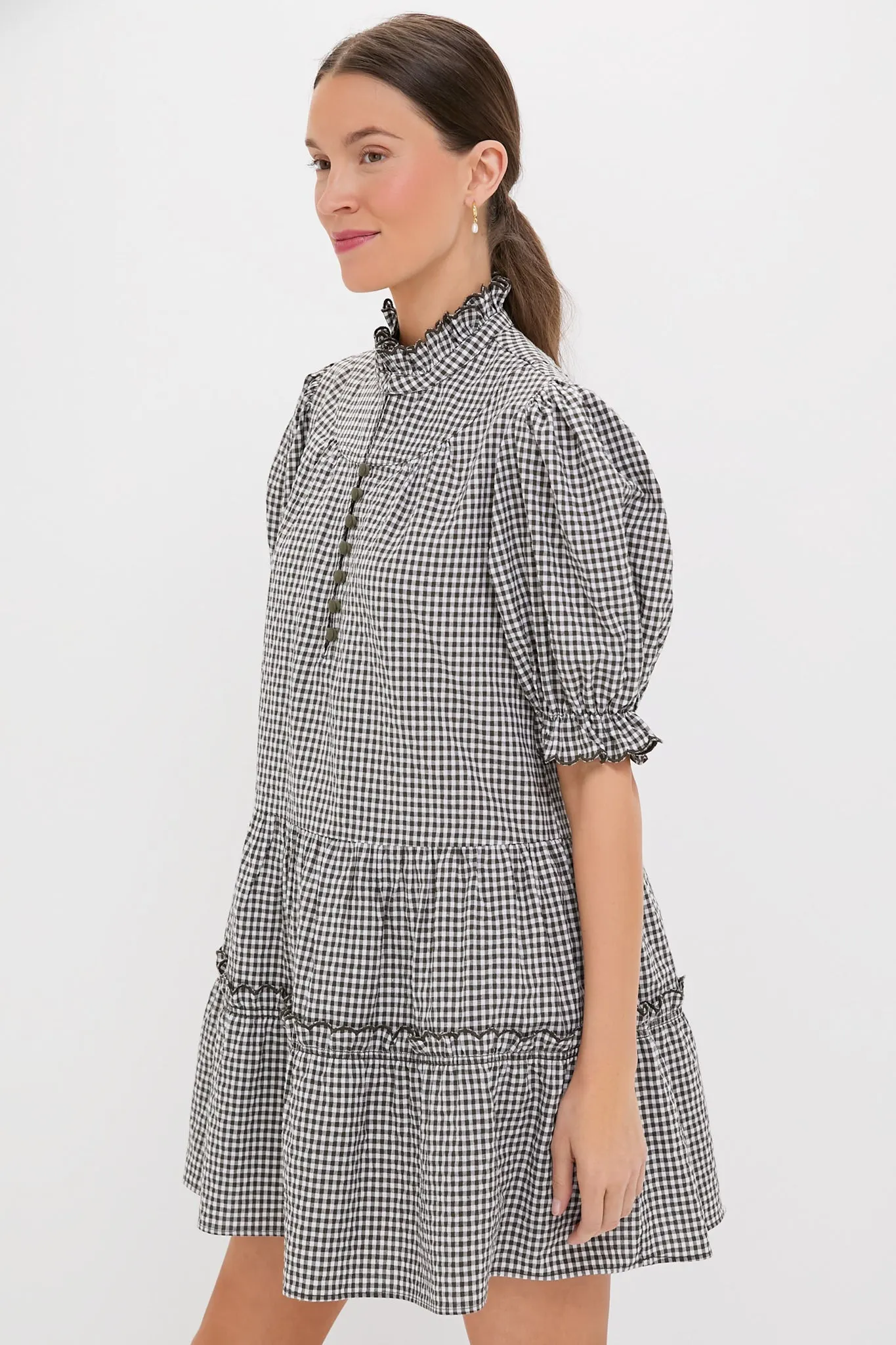 Green Gingham Mini Selena Dress