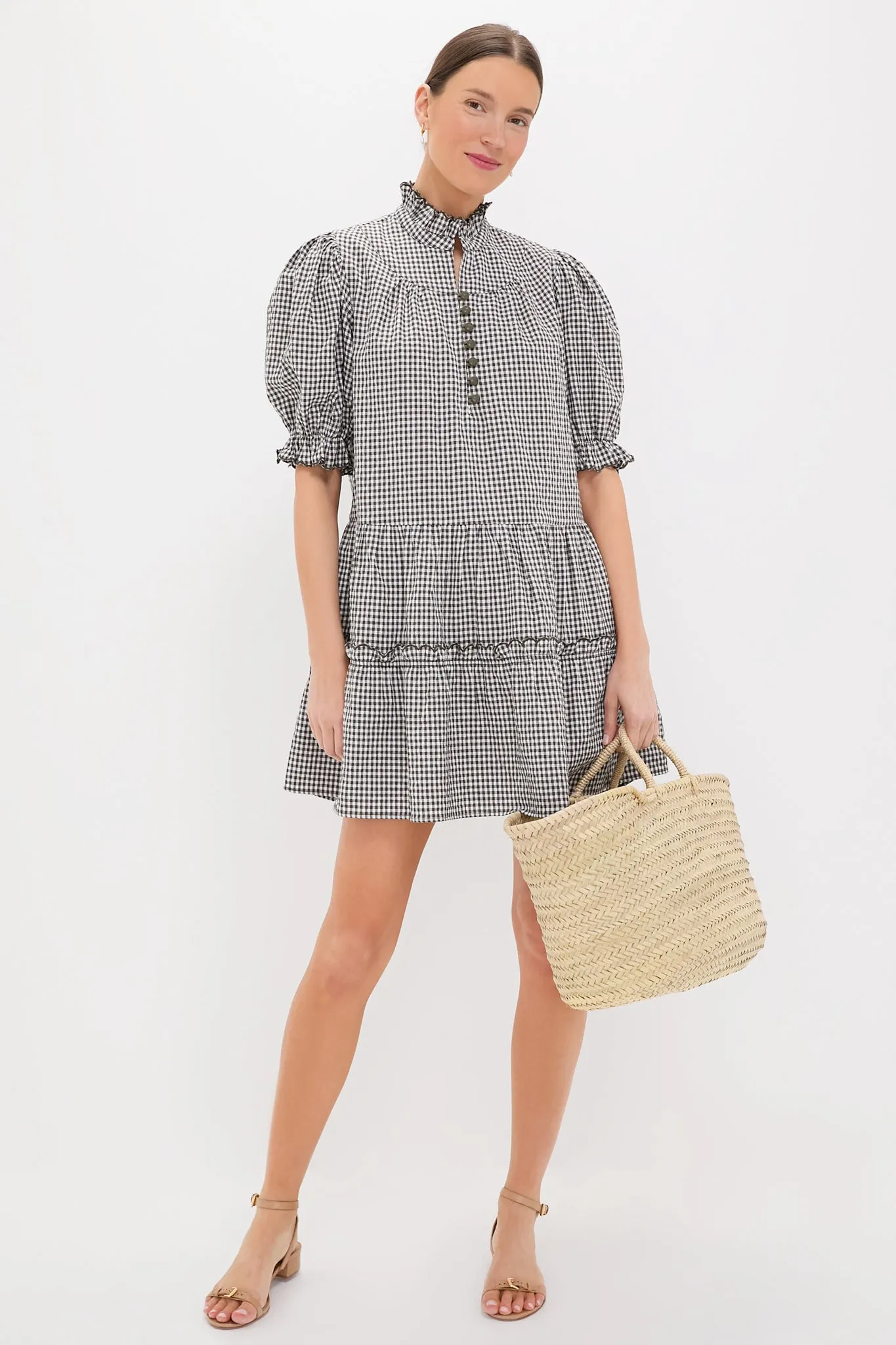 Green Gingham Mini Selena Dress