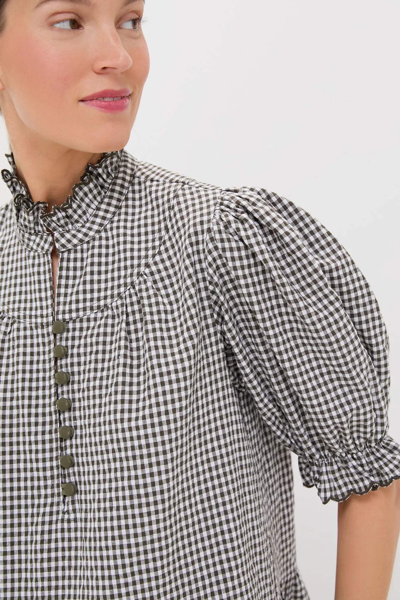 Green Gingham Mini Selena Dress