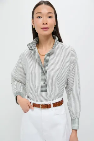 Green Gingham Roxane Popover Top