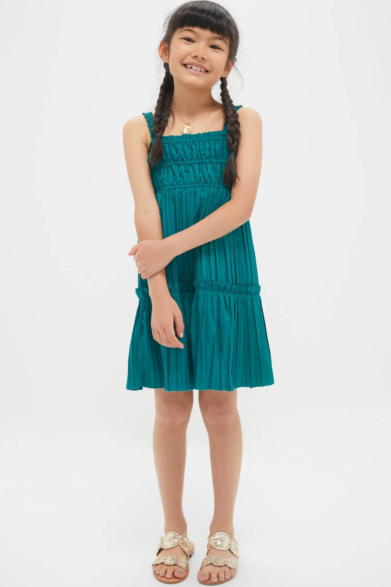 Green Nomi Solid Sleeveless Dress