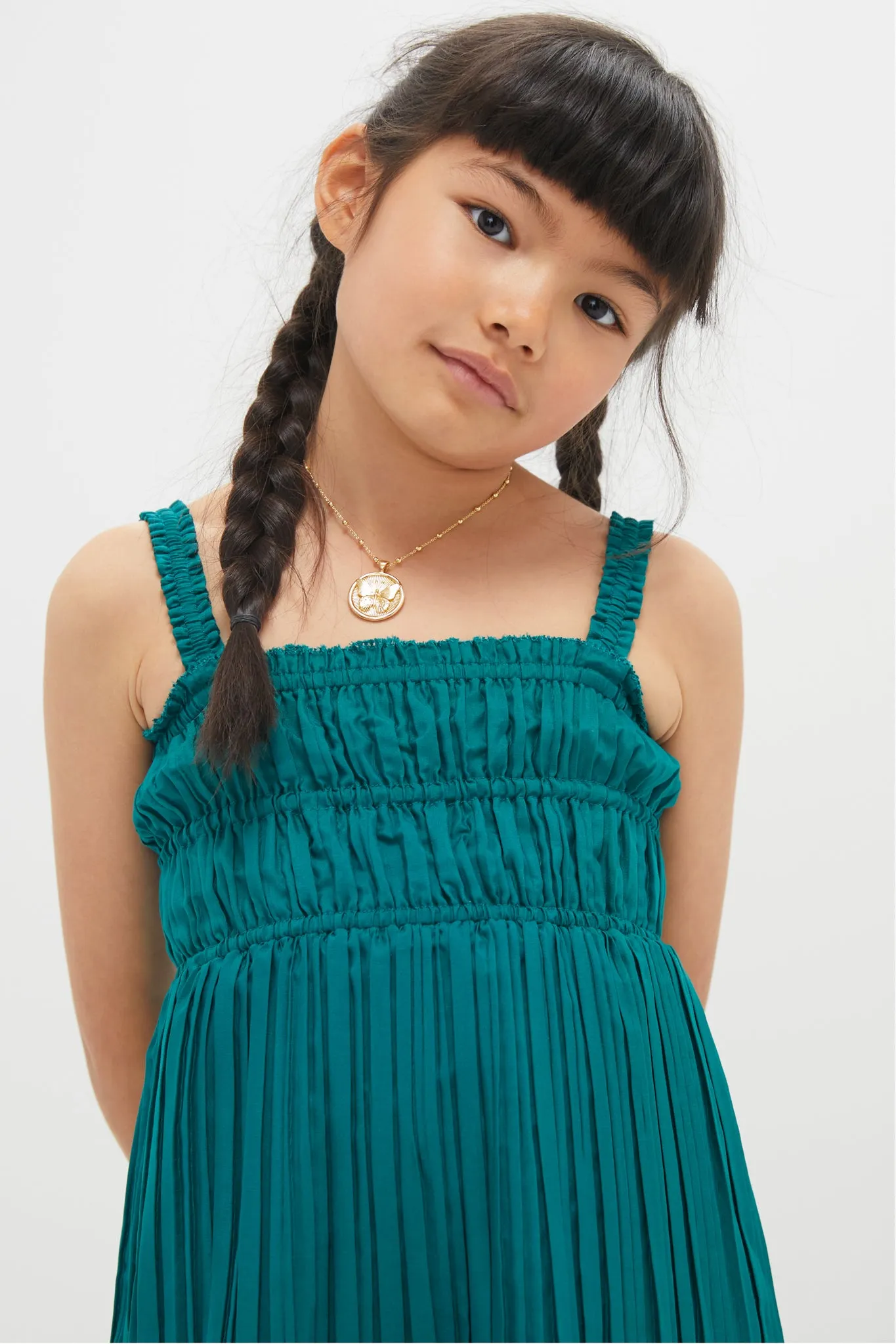 Green Nomi Solid Sleeveless Dress