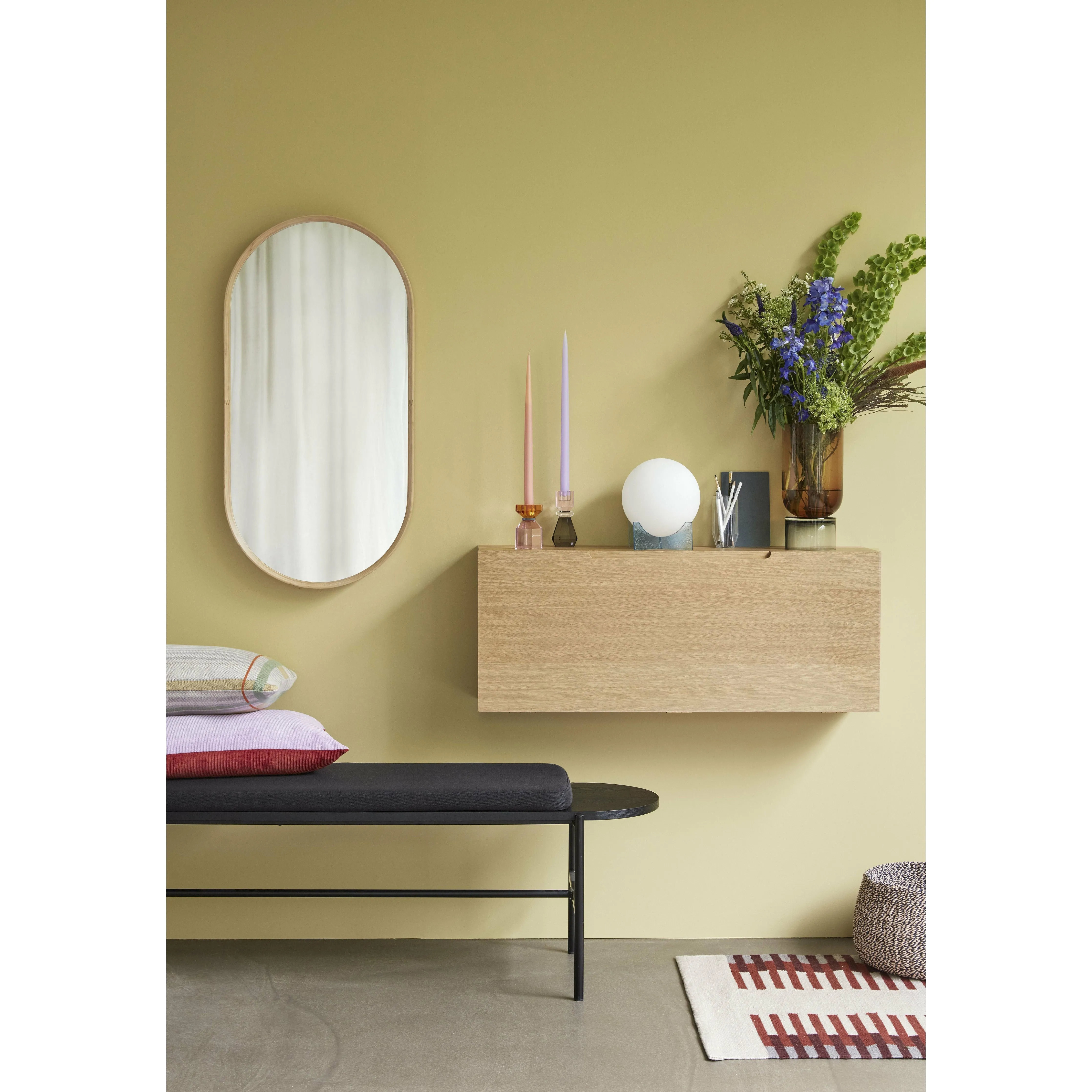 Hübsch Mood Wall Mirror Glass/Bamboo Natural