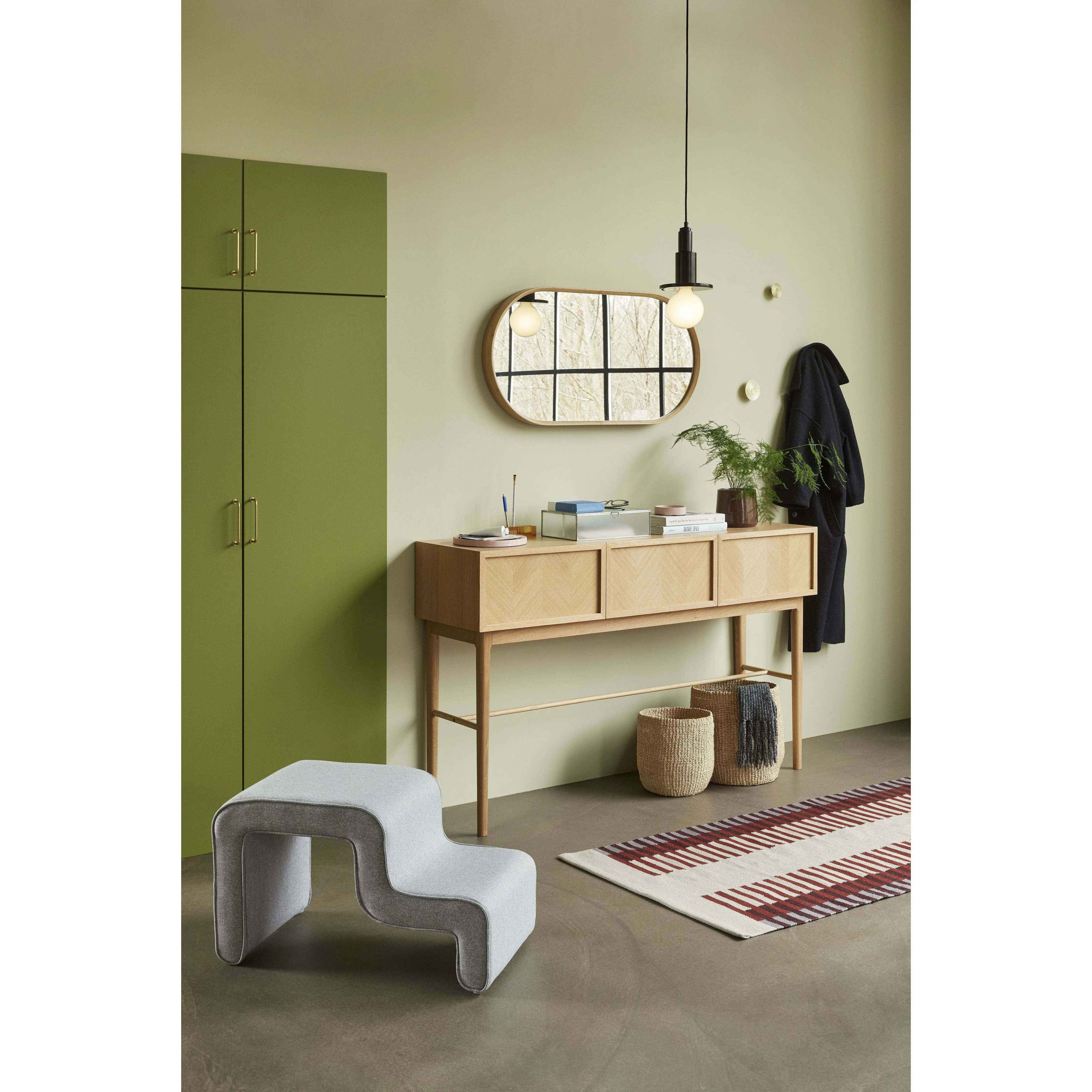 Hübsch Mood Wall Mirror Glass/Bamboo Natural