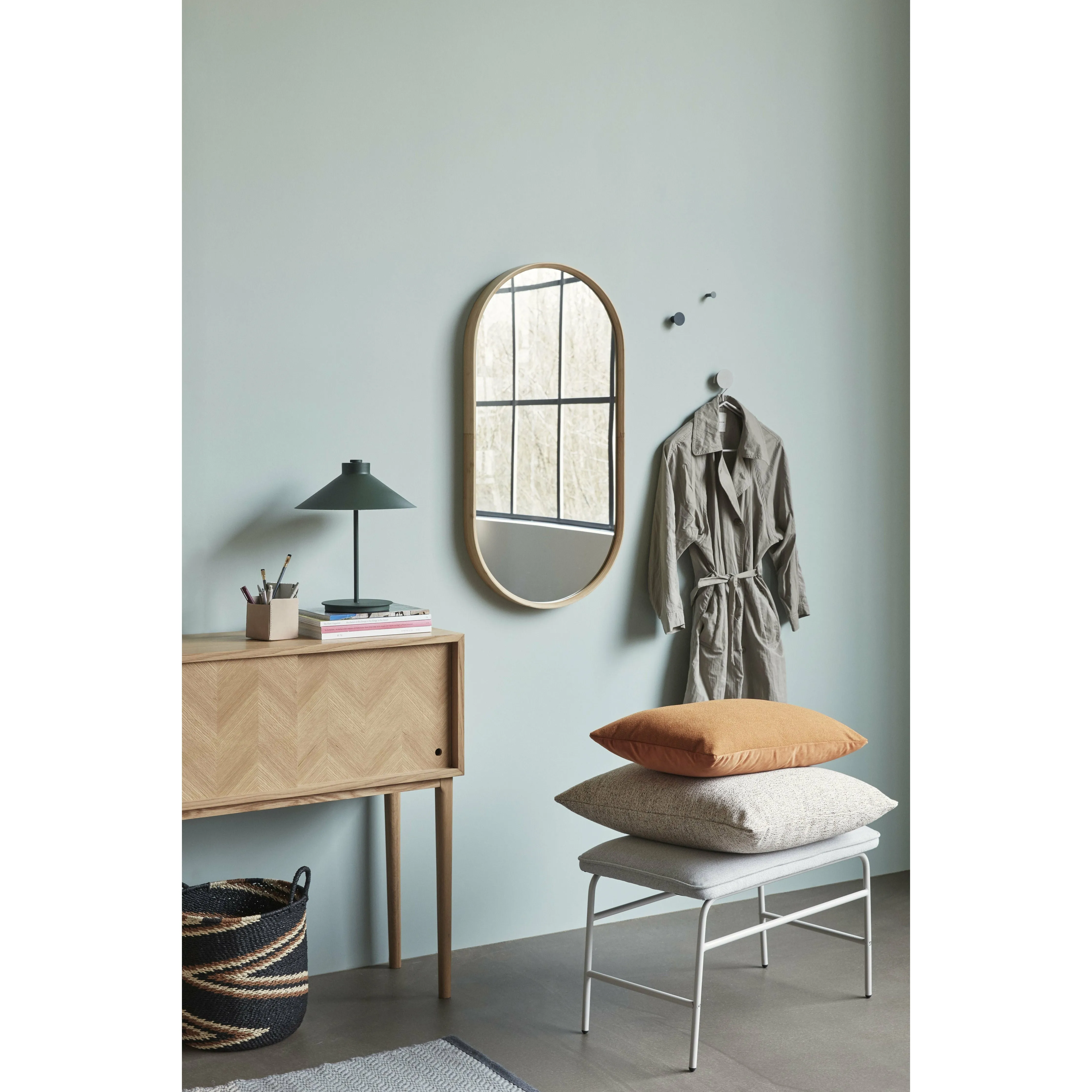 Hübsch Mood Wall Mirror Glass/Bamboo Natural