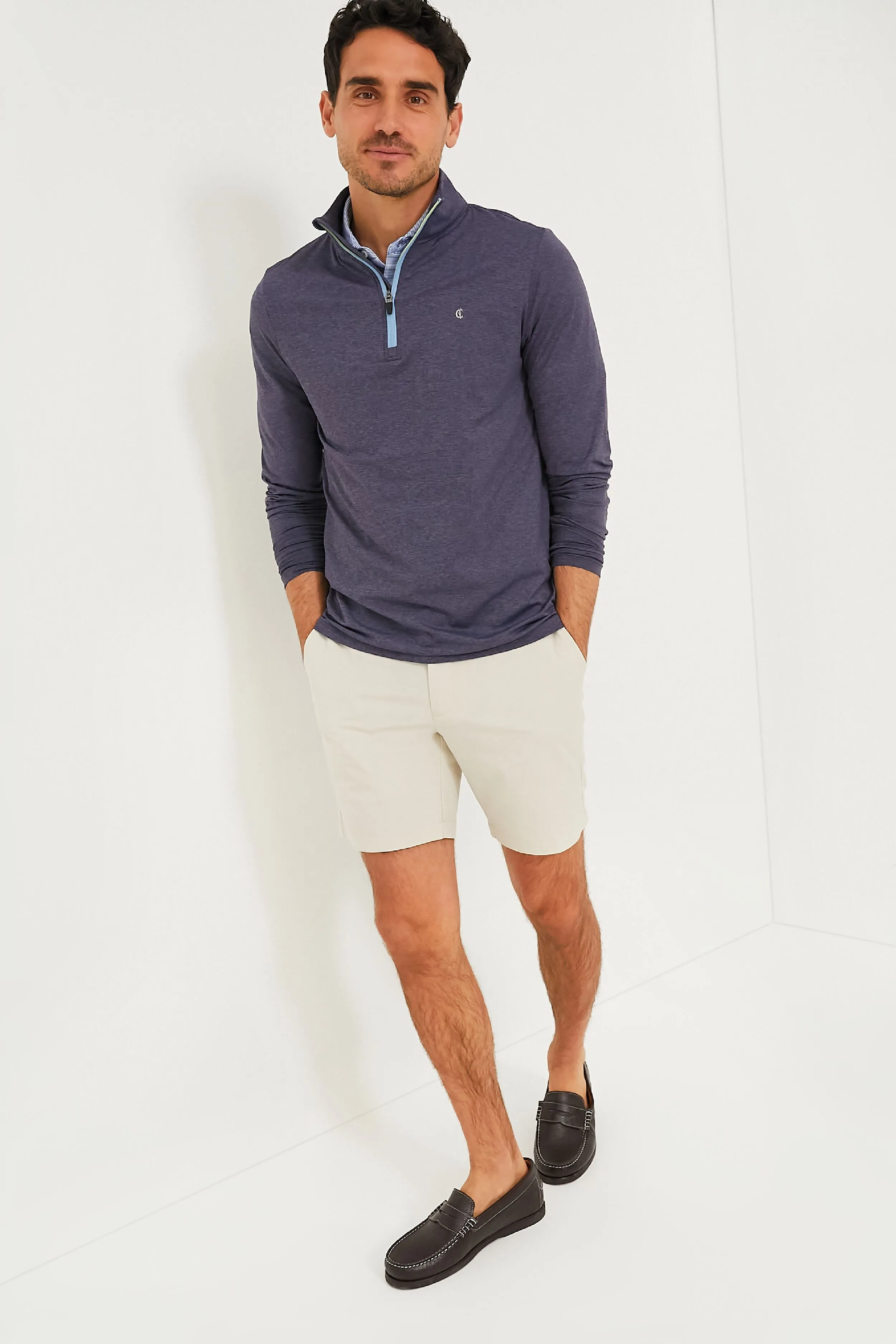 Heathered Navy Featherweight Performance Pullover