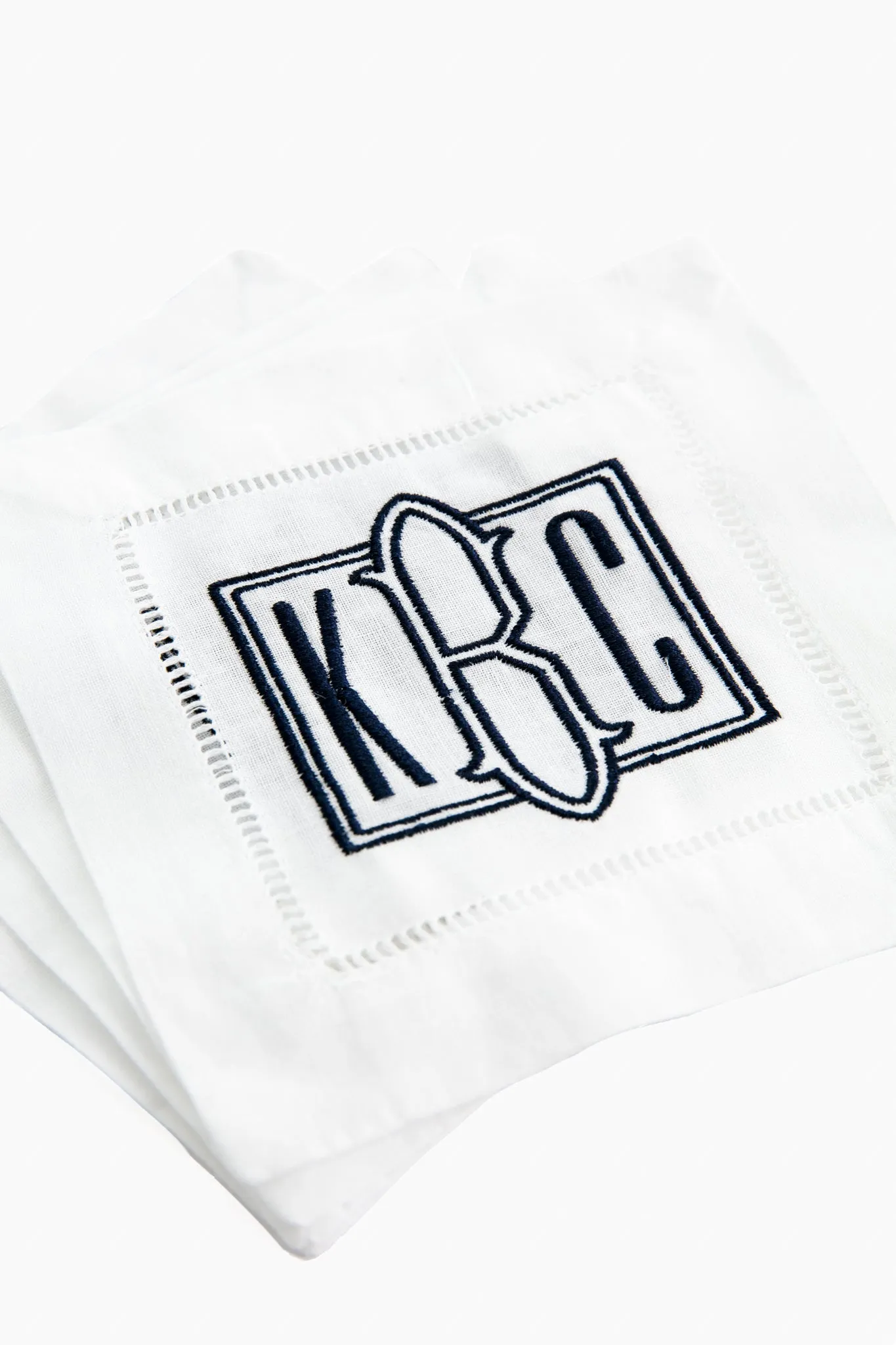 Hemstitched Cocktail Napkins Set of 4