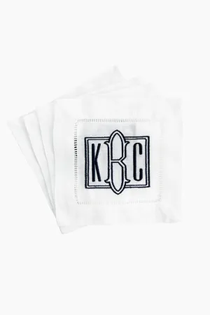 Hemstitched Cocktail Napkins Set of 4
