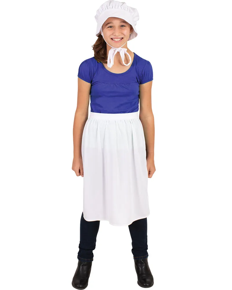 Historical Bonnet and Apron Girls Costume