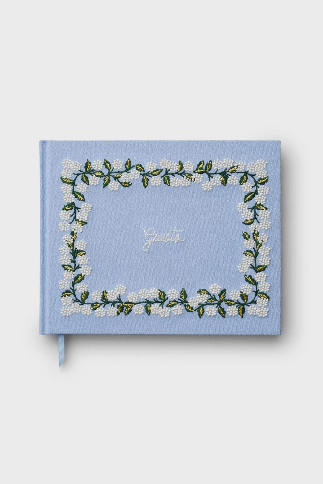 Hydrangea Embroidered Guest Book