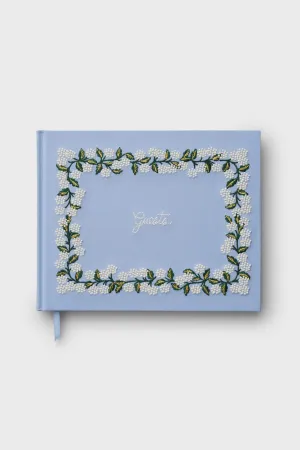 Hydrangea Embroidered Guest Book