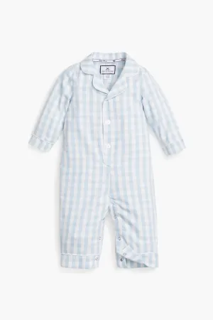 Infant Light Blue Gingham Romper