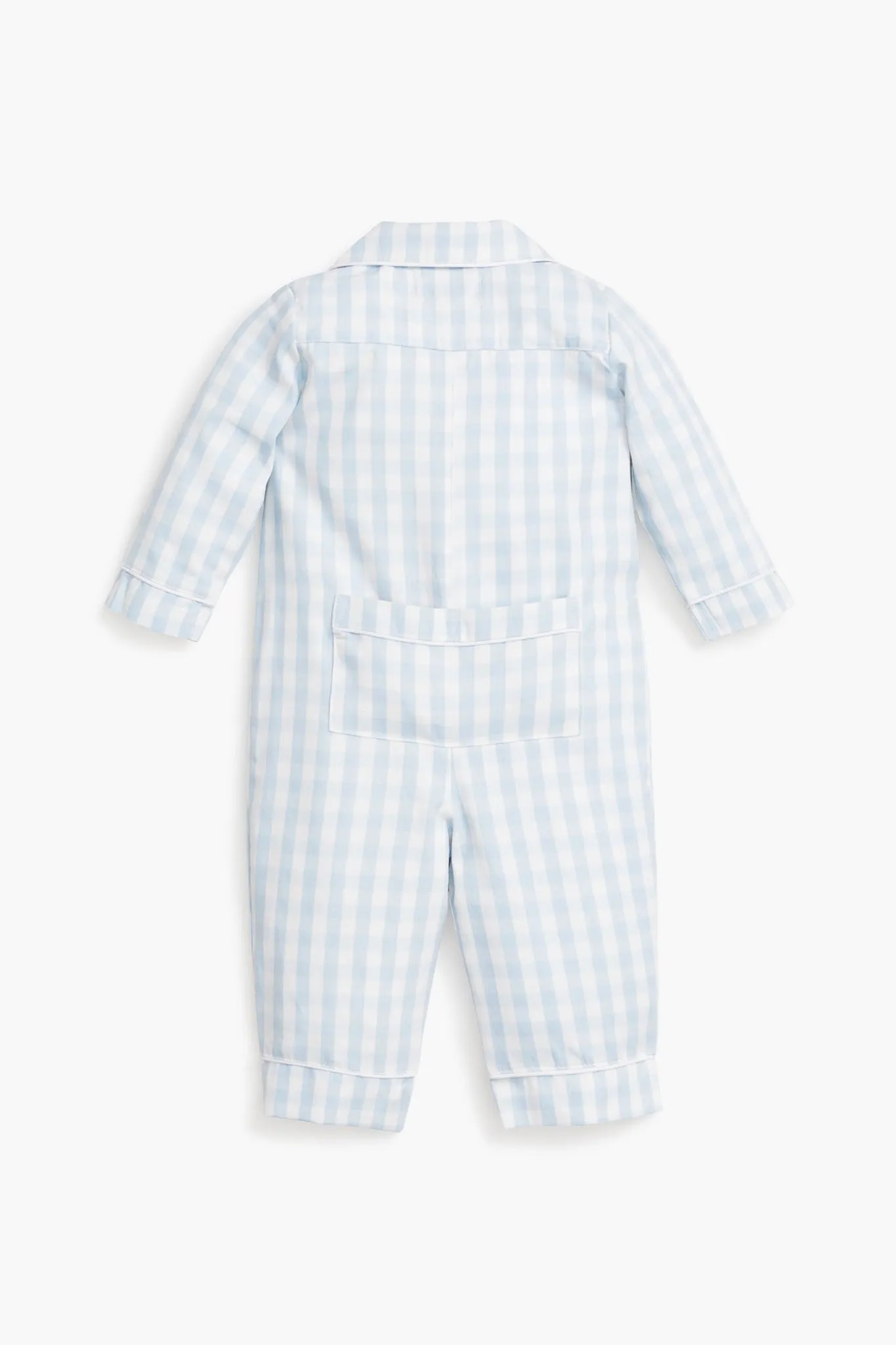 Infant Light Blue Gingham Romper