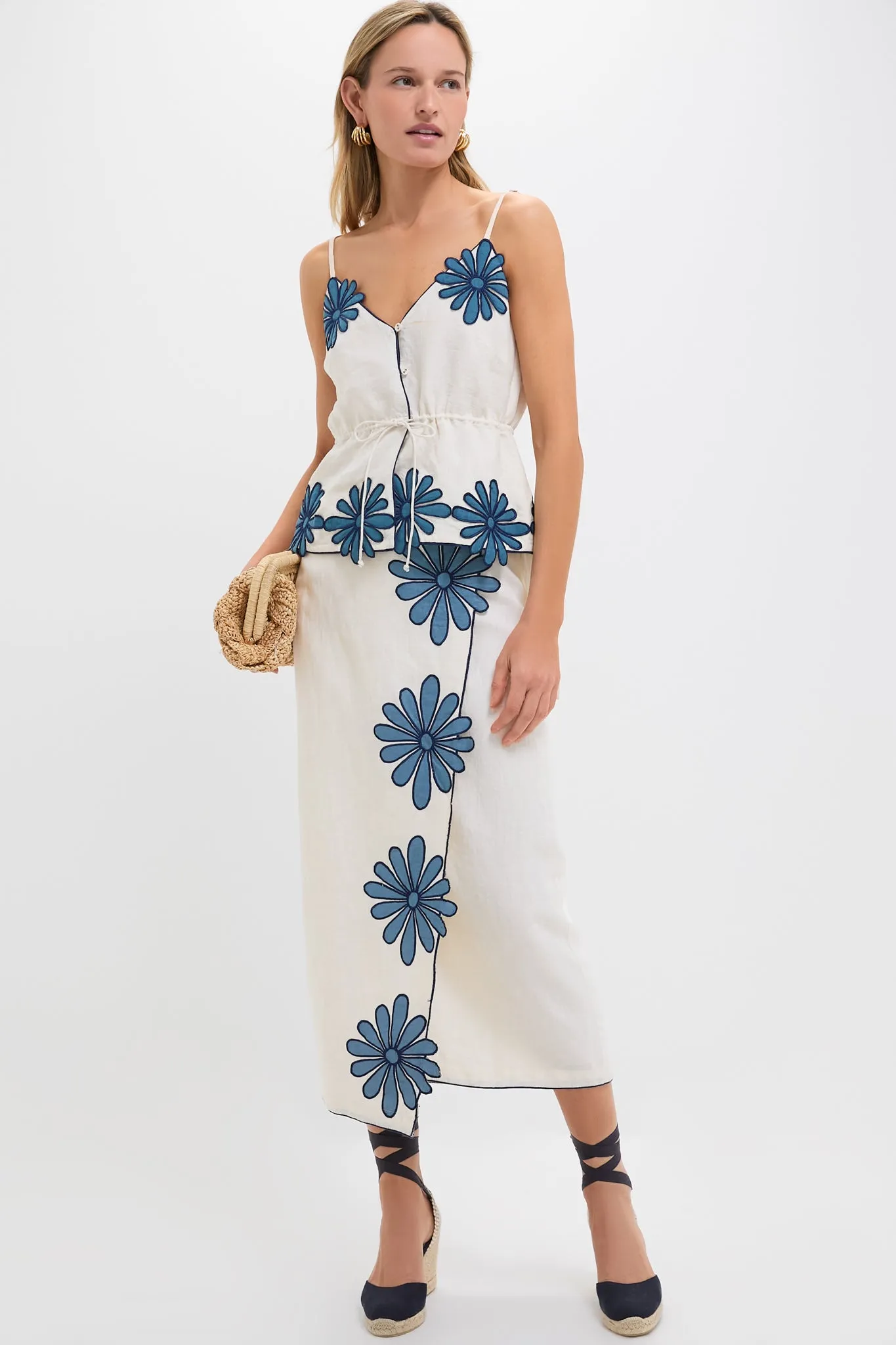 Ivory Flowers Pam Top