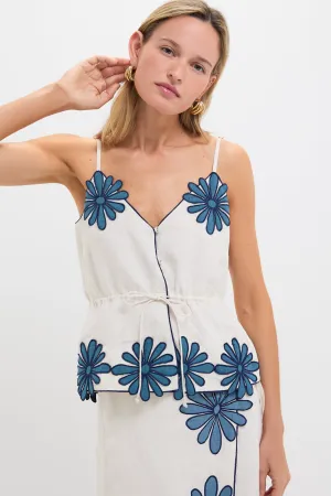 Ivory Flowers Pam Top