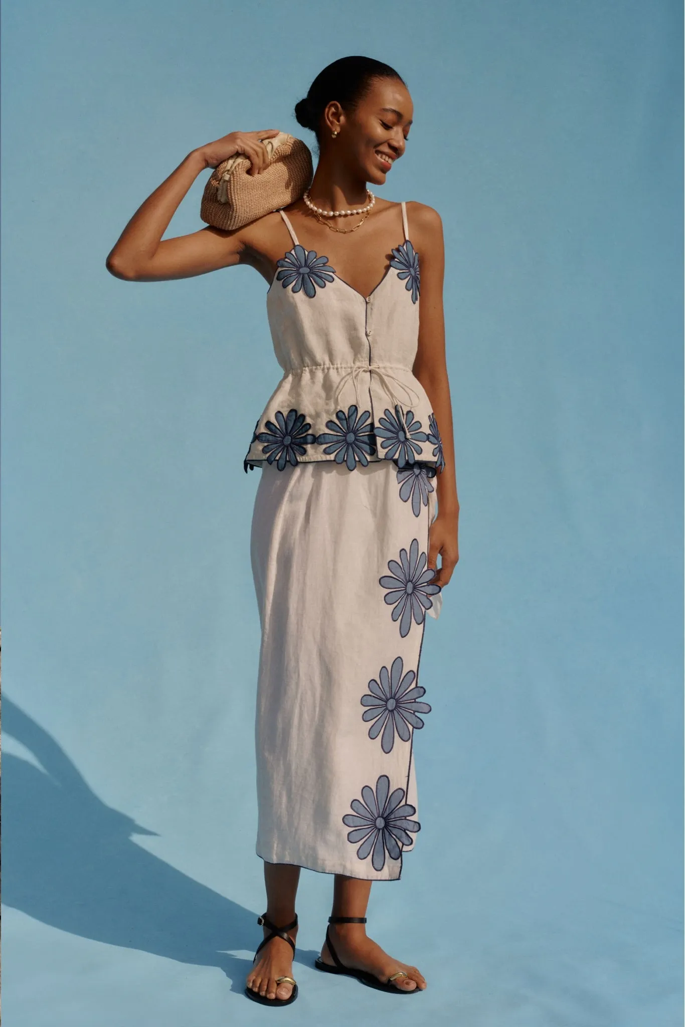 Ivory Flowers Pam Top