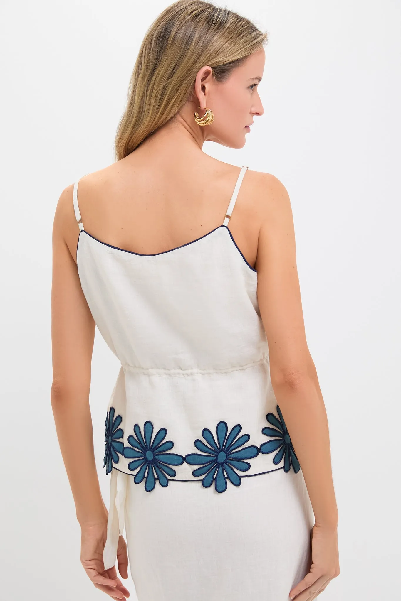 Ivory Flowers Pam Top