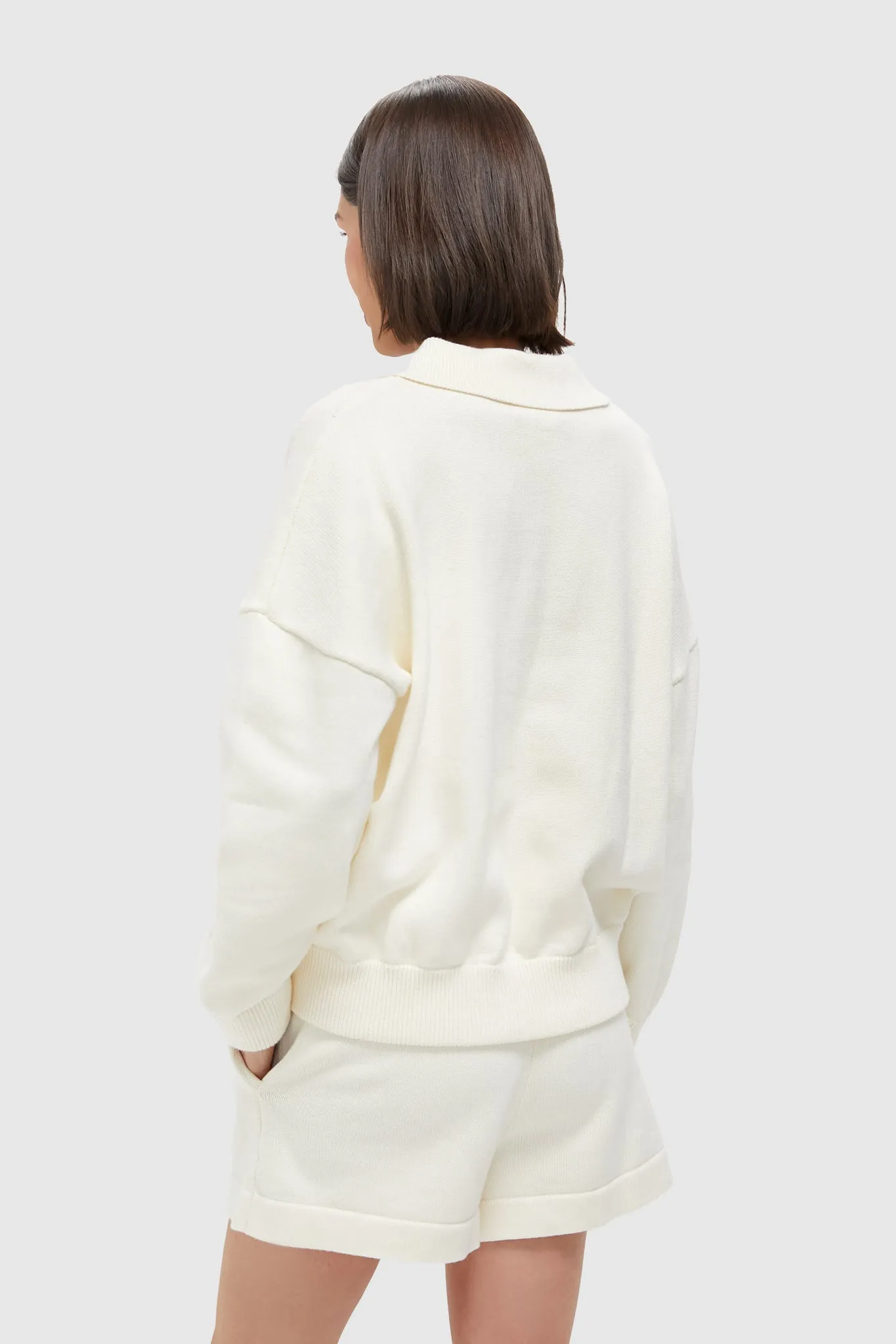 Ivory Knit Bode Polo Sweater