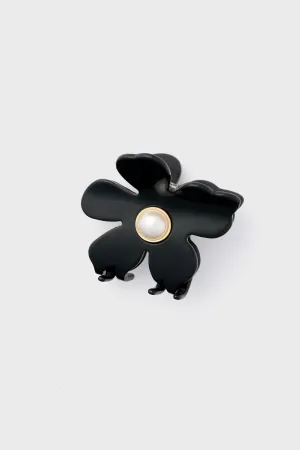 Jet Pearl Lily Claw Clip