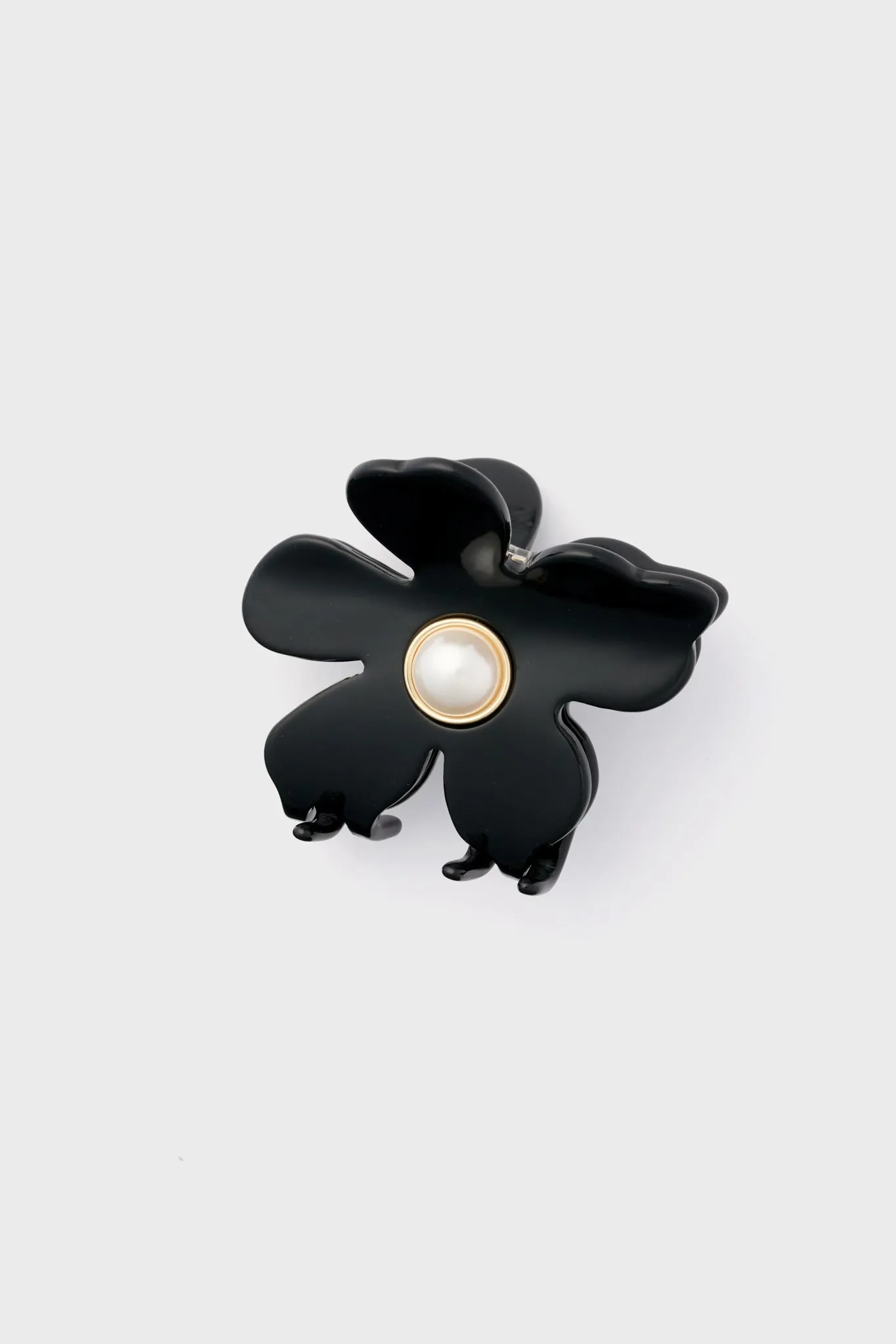 Jet Pearl Lily Claw Clip