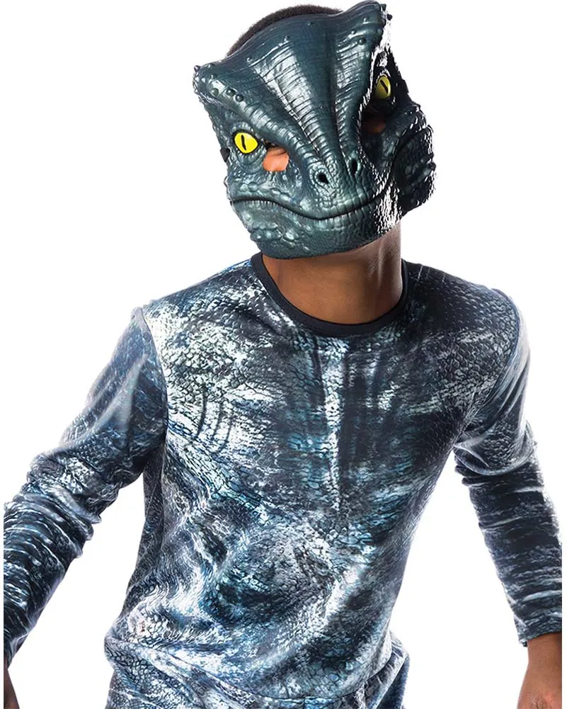 Jurassic World Velociraptor Blue Lenticular Deluxe Boys Costume