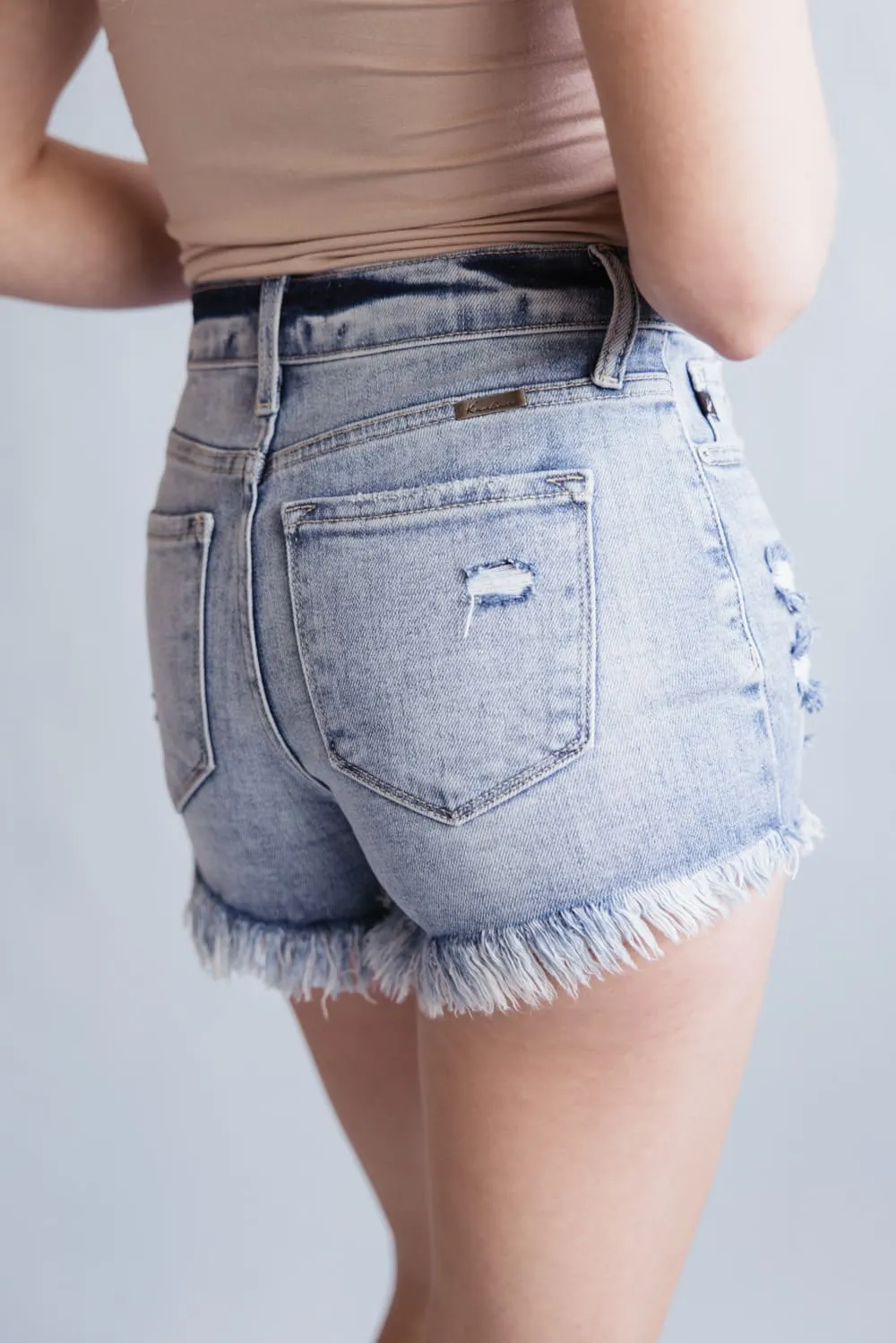 KanCan x Glik’s Best Friend Light Wash Denim Shorts for Women | AB1022L-GL