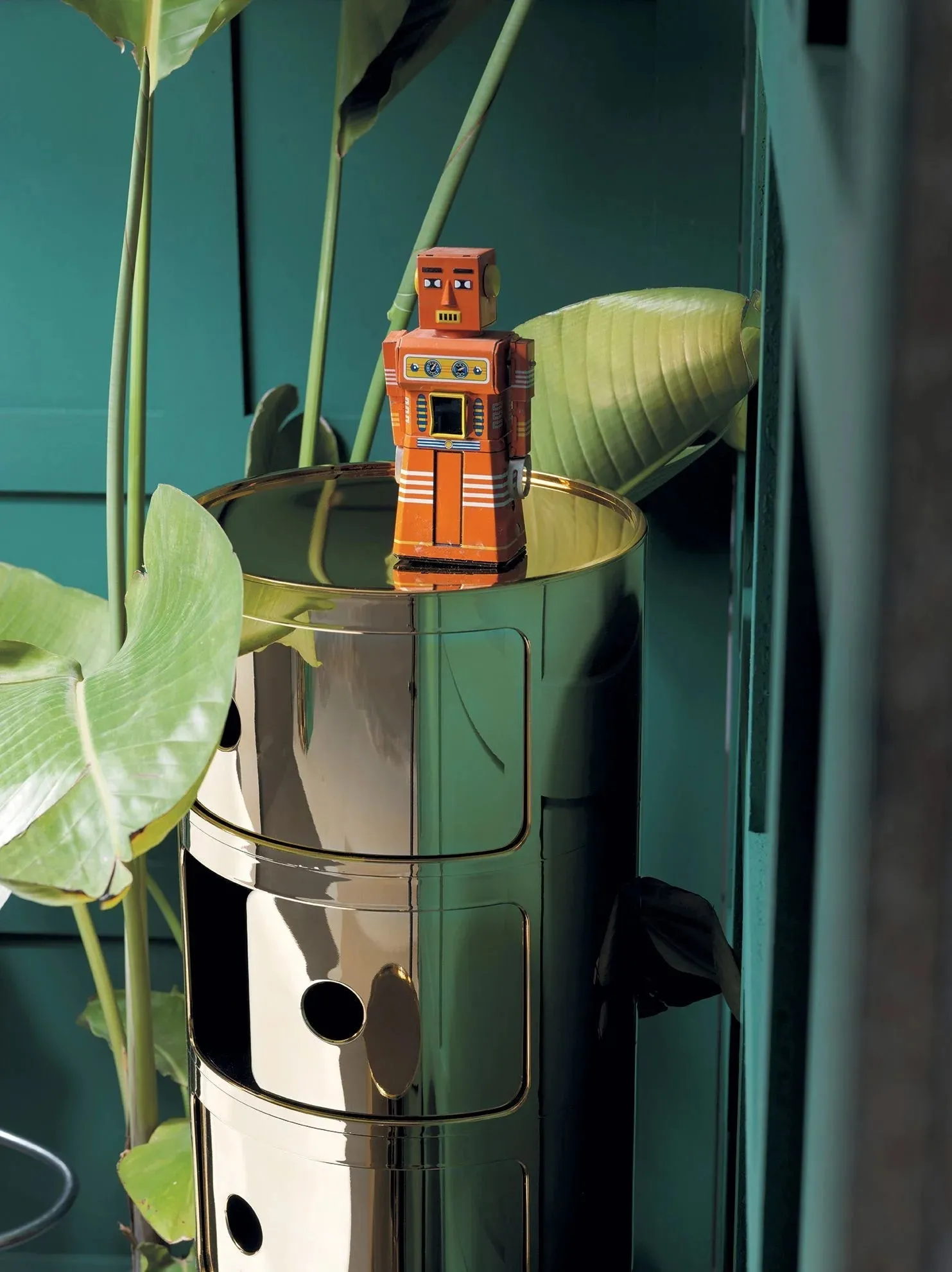 Kartell Componibili Metal Container 2 Elements, Chromed