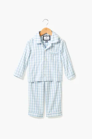 Kids Light Blue Gingham Pajama Set